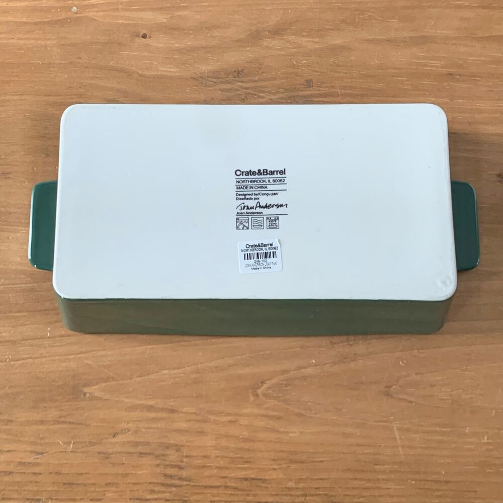 Crate & Barrel Loaf Pan Arctic Friends Evergreen Joan Anderson Ceramic Stoneware - Picture 9 of 10